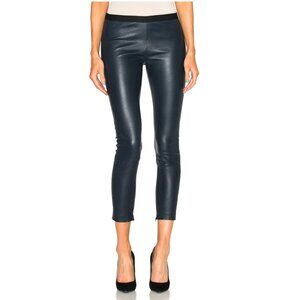 THEPERFEXT dark blue navy leather skinny pull on pants XS.